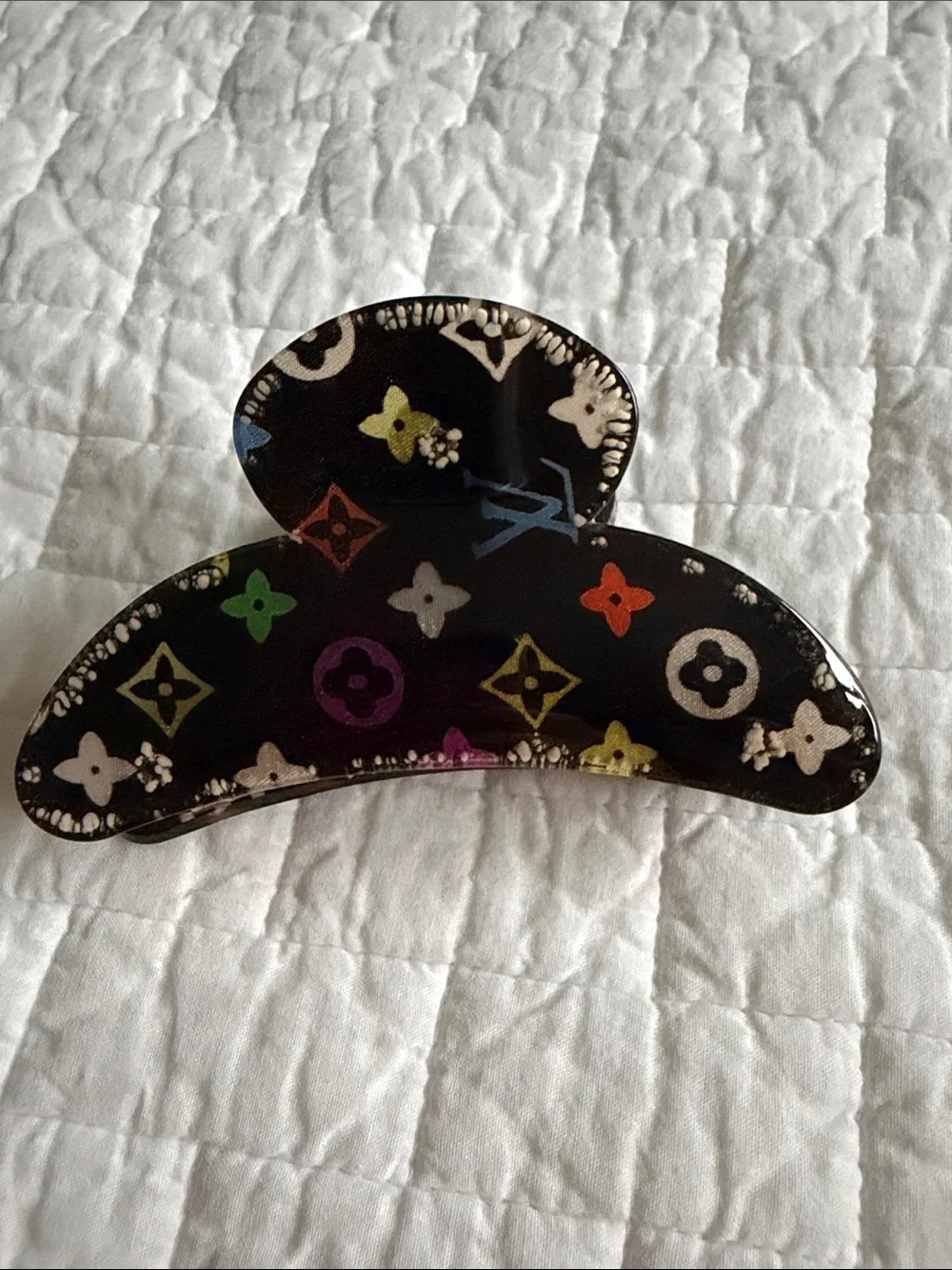 Black Multicolor Hair Claw Clip